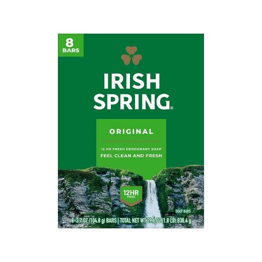 Irish Spring Original Deodorant Bar Soap, 8 bars
