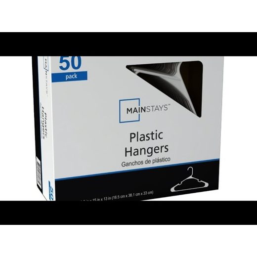 Mainstays Plastic Hangers, 50 pk