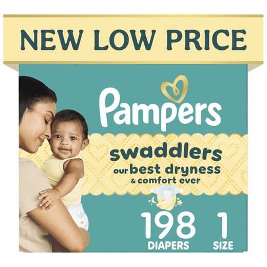 Pampers Swaddlers Diapers Size 1, 198 ct