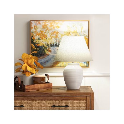 Threshold Ceramic Table Lamp with Linen Shade