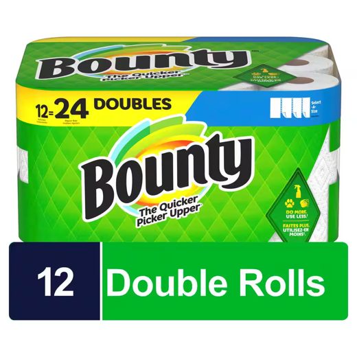 Bounty Select-A-Size Paper Towels, 12 Double Rolls