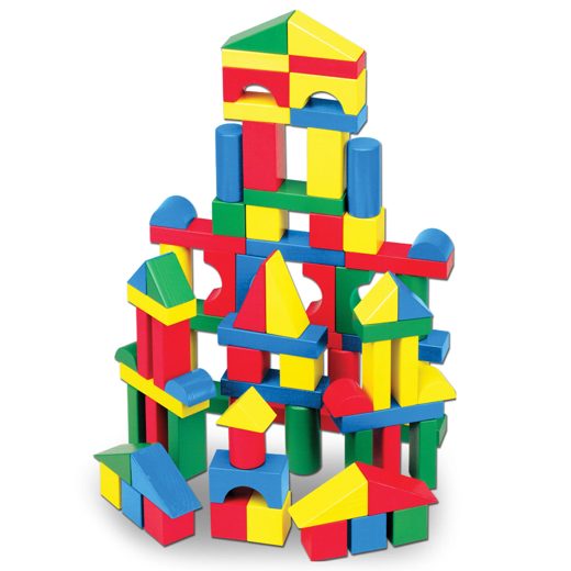 Melissa & Doug Wooden Building Blocks 100 Pieces