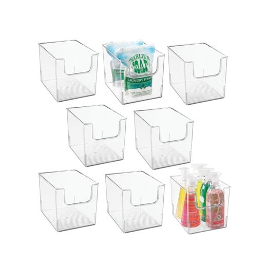mDesign Plastic Fridge Organizer Bins, 8 pack