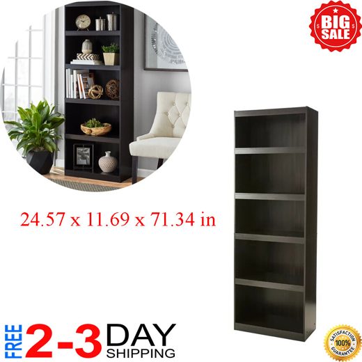 Mainstays 5-Shelf Bookcase, Espresso