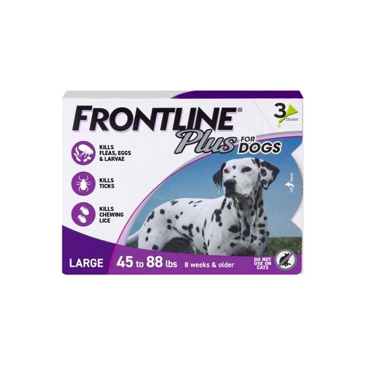 Frontline Plus Flea & Tick for Dogs 45-88 lb, 3 ct